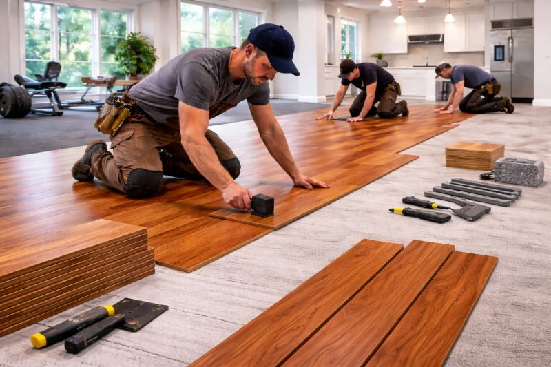 Cherry Floor Installation in Hitchcock, TX