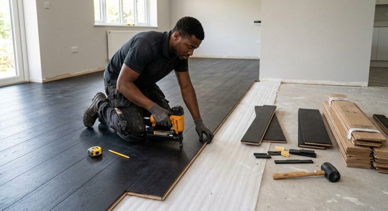 Dark Wood Floor Installation in Pearland, TX
